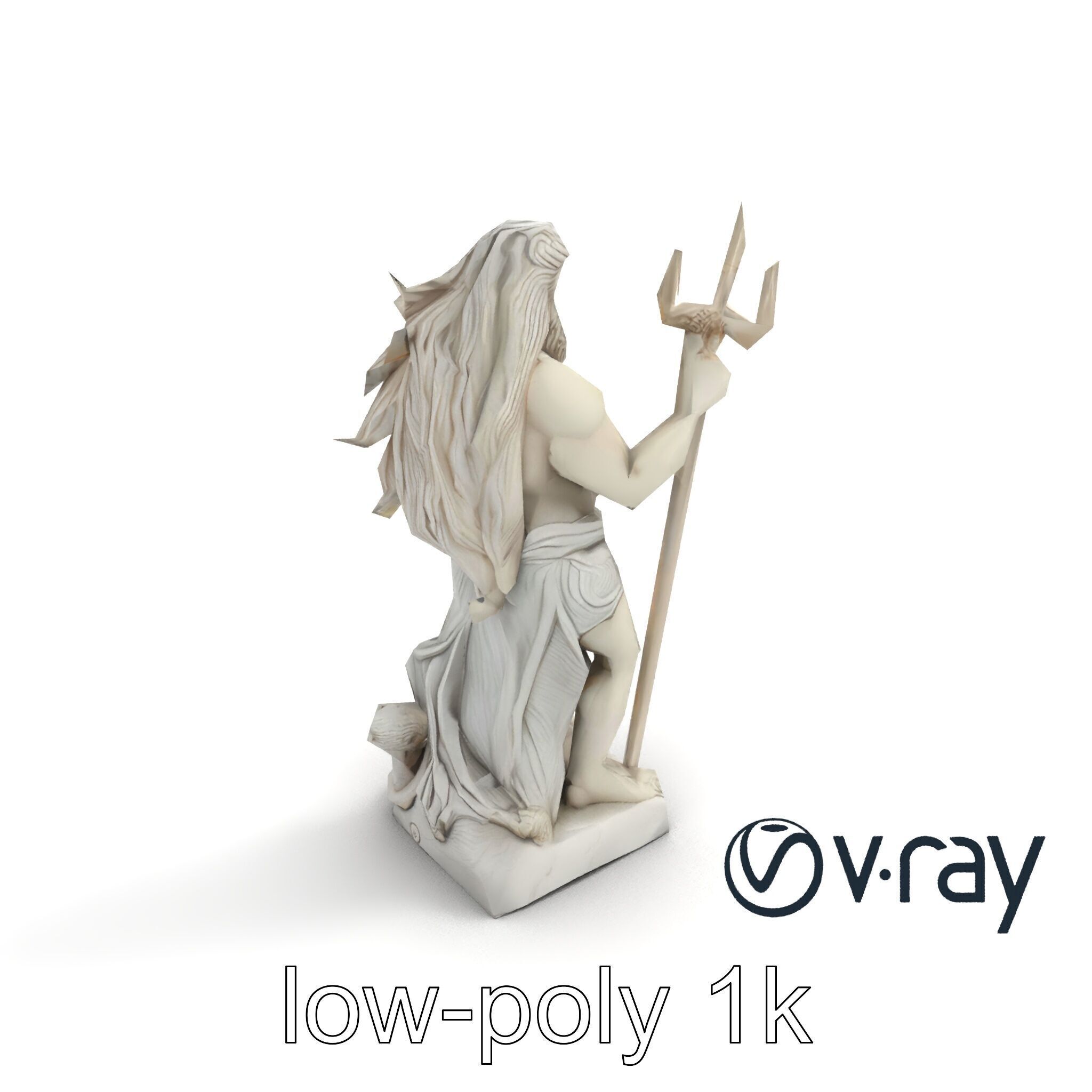 Poseidon Mythological Statue model pack Low-poly 3D model_8