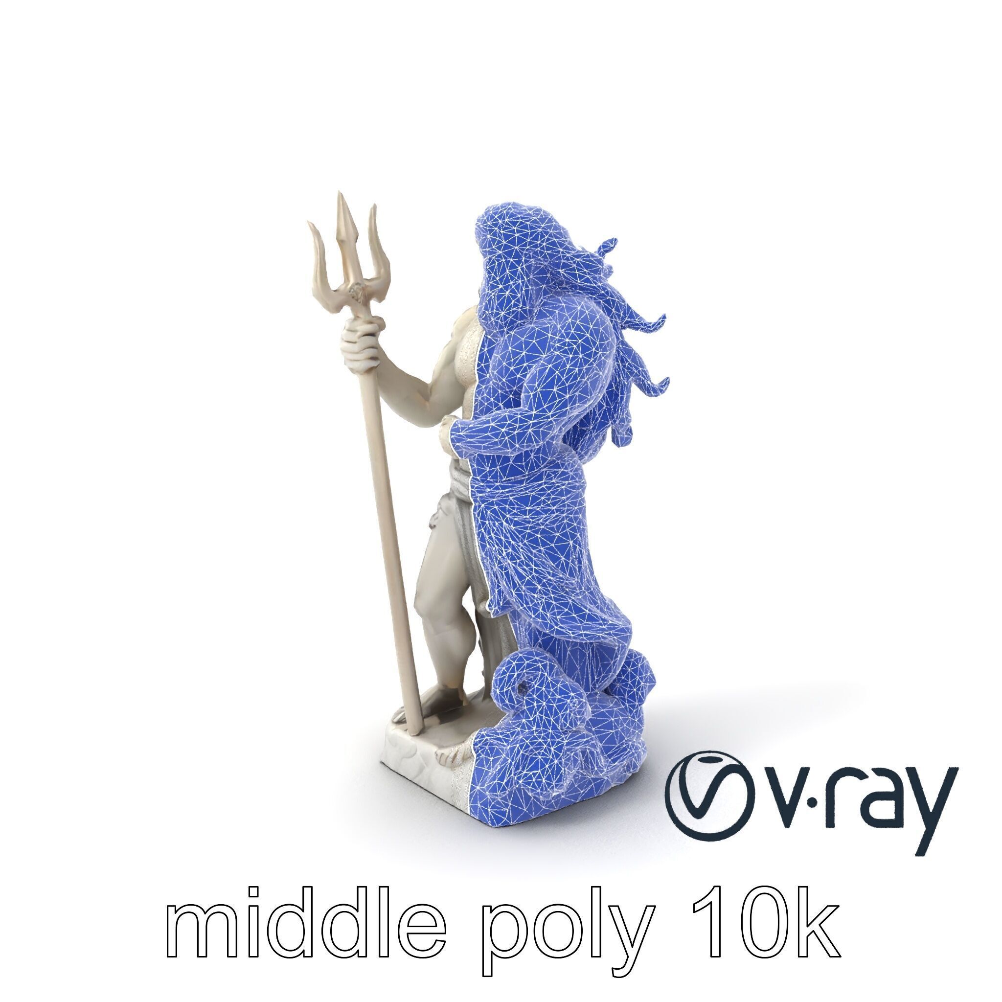 Poseidon Mythological Statue model pack Low-poly 3D model_5