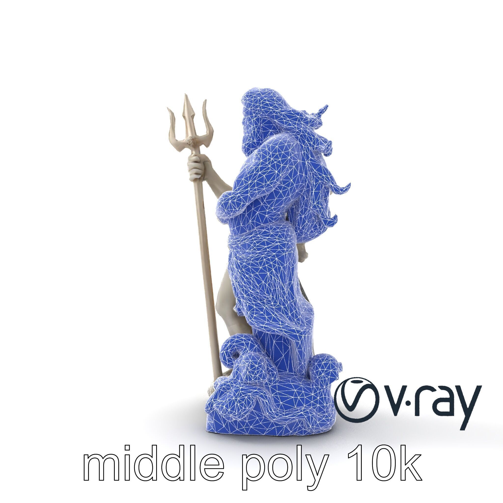 Poseidon Mythological Statue model pack Low-poly 3D model_29