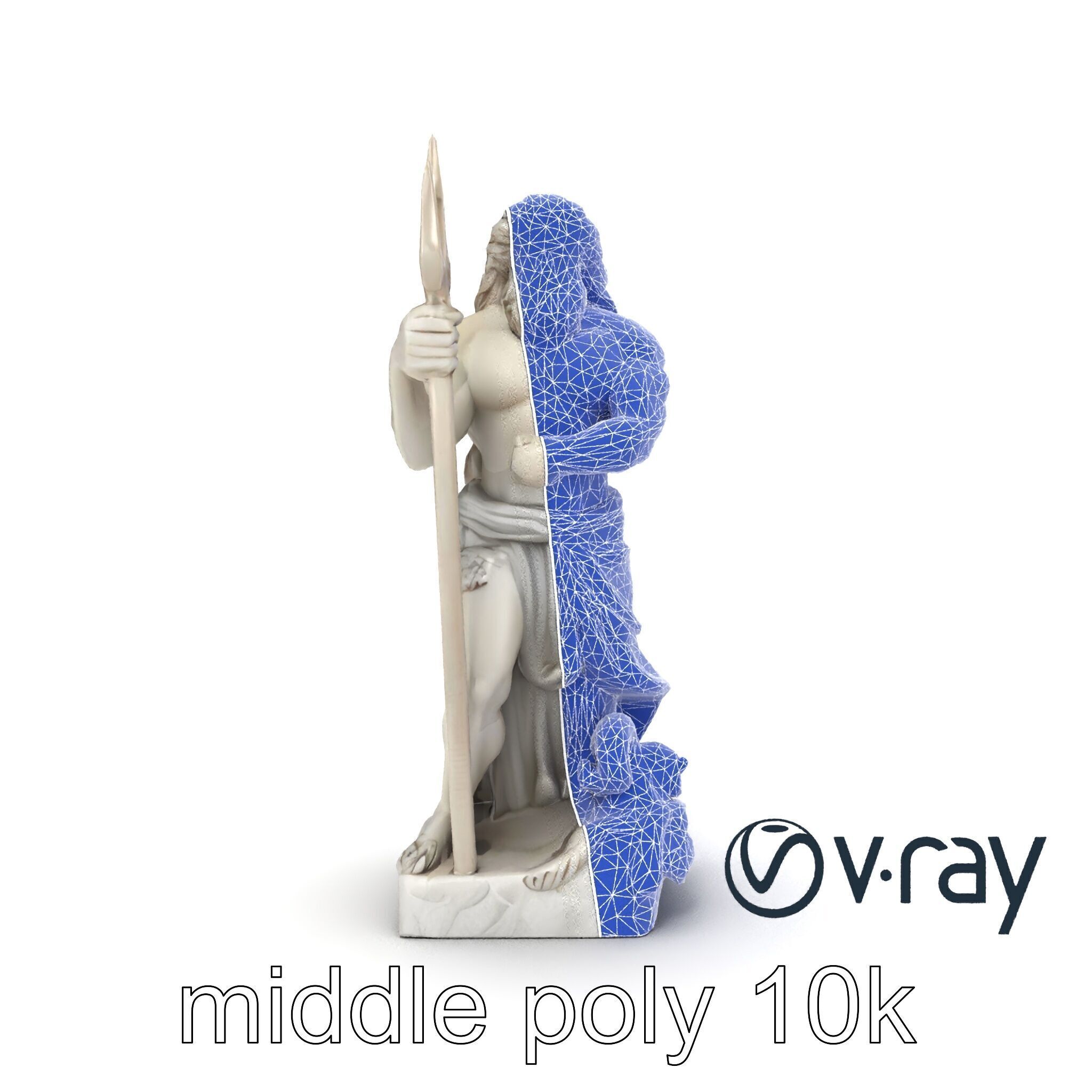 Poseidon Mythological Statue model pack Low-poly 3D model_23