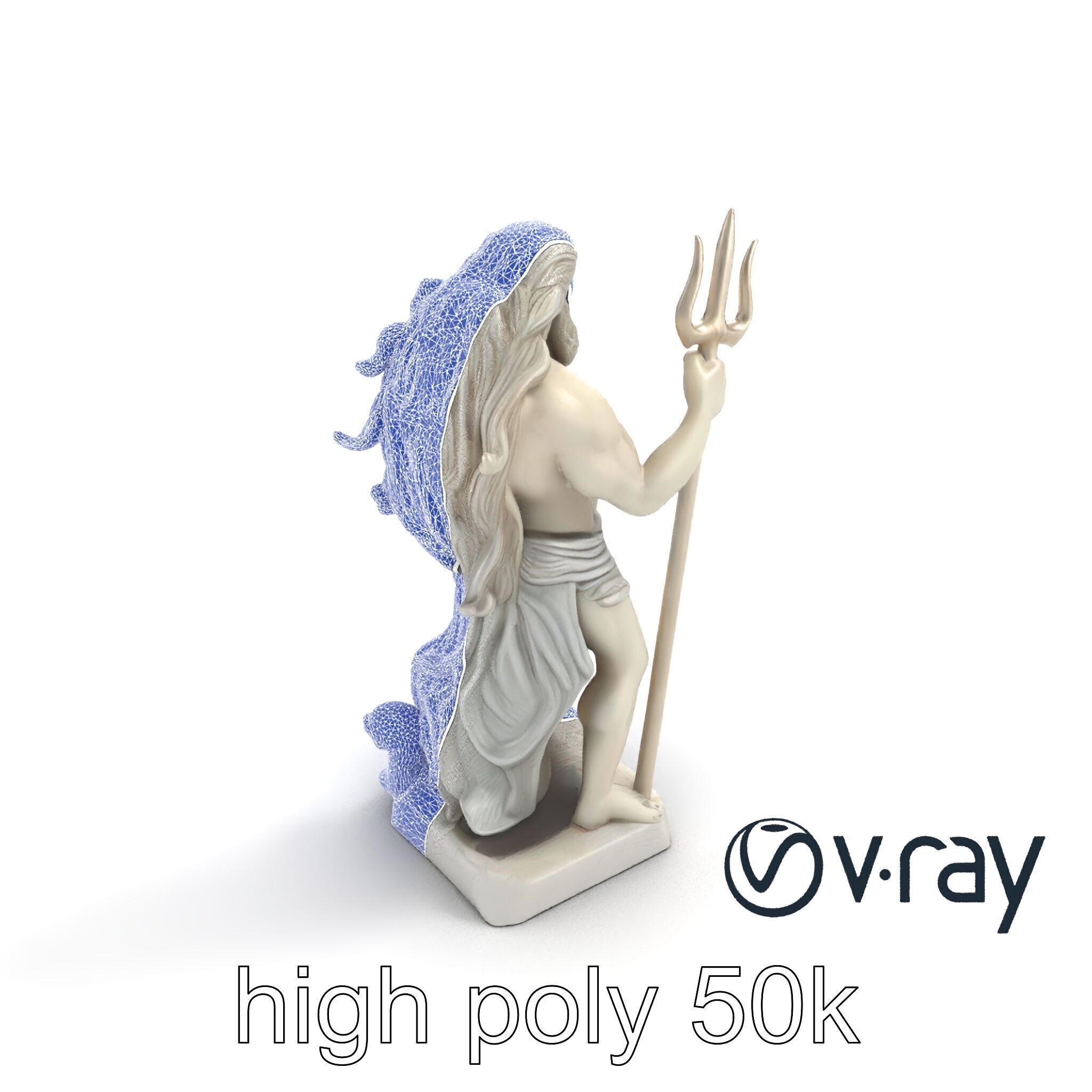 Poseidon Mythological Statue model pack Low-poly 3D model_20