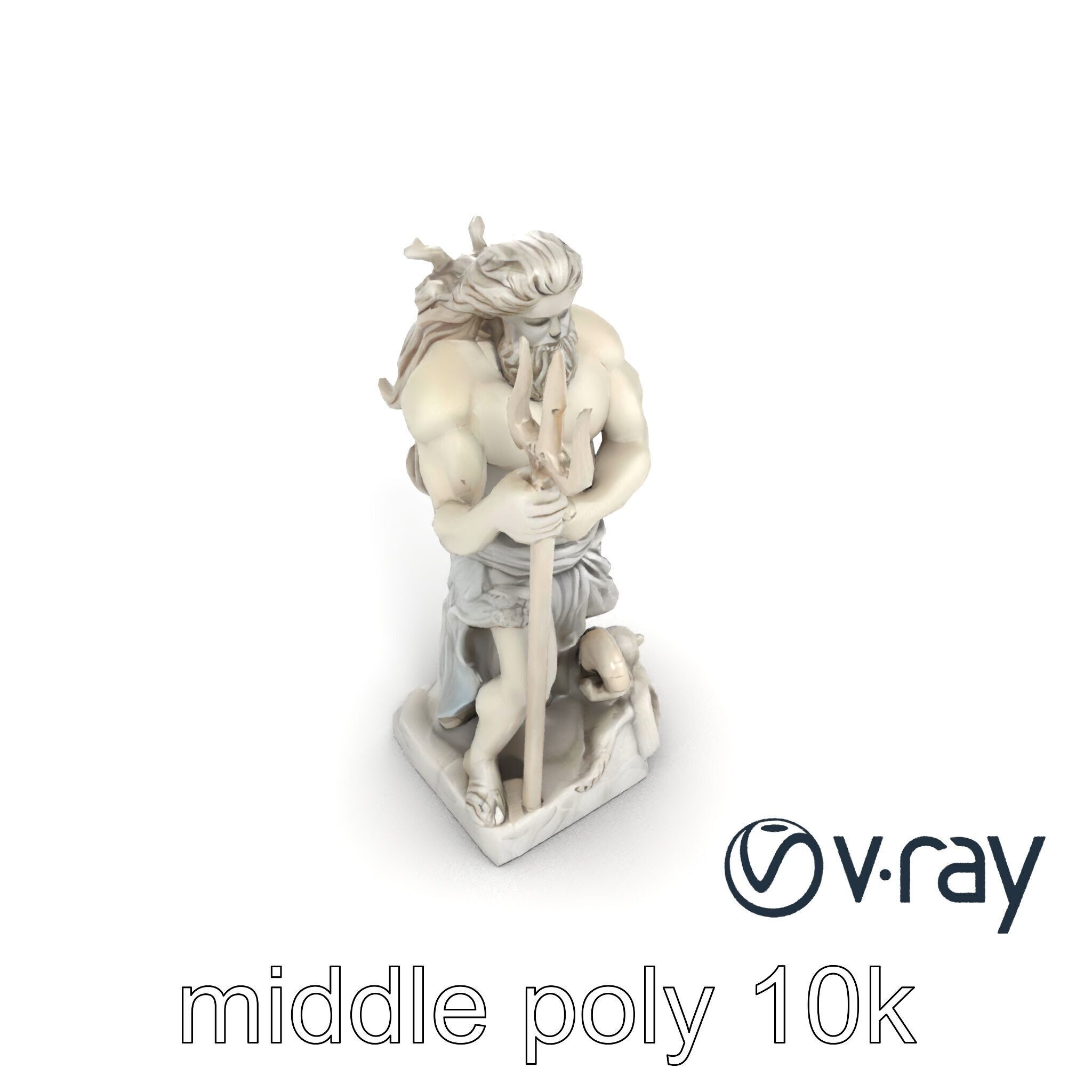 Poseidon Mythological Statue model pack Low-poly 3D model_11