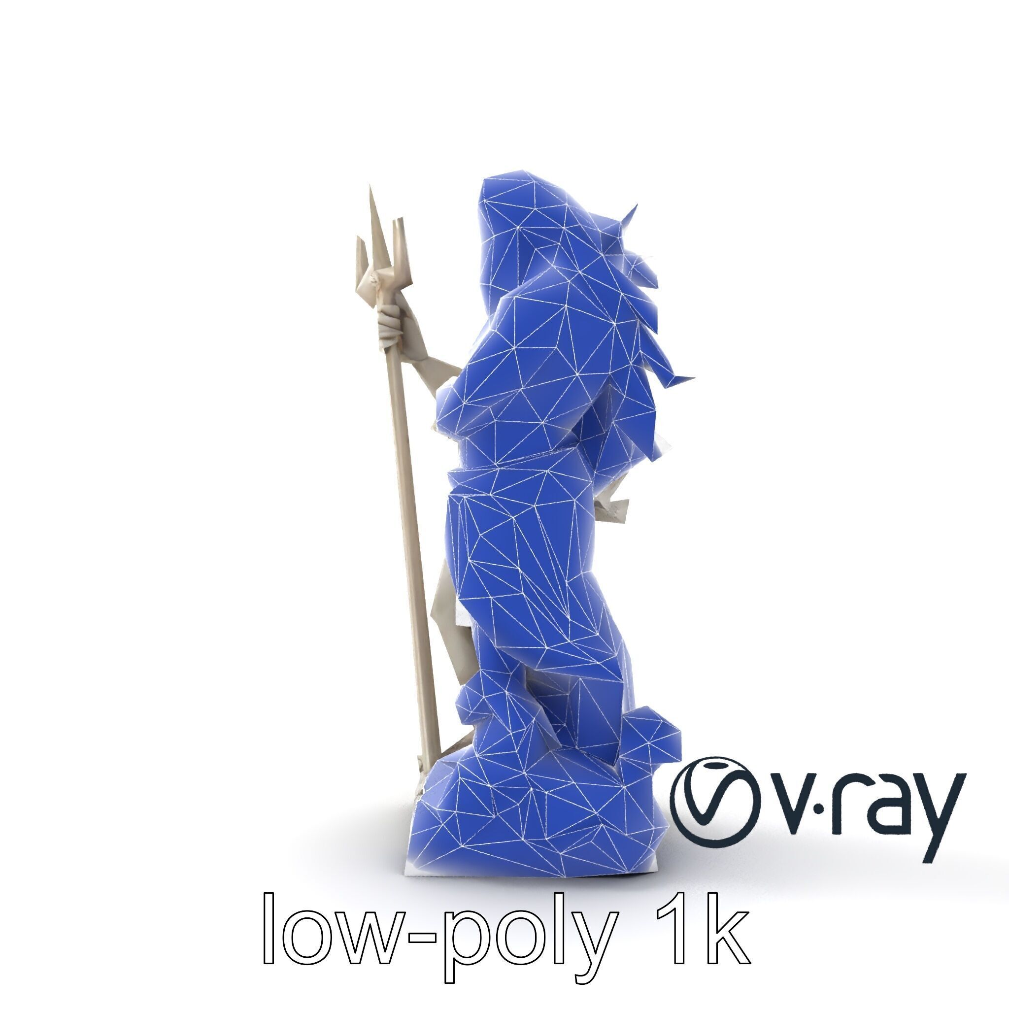 Poseidon Mythological Statue model pack Low-poly 3D model_13