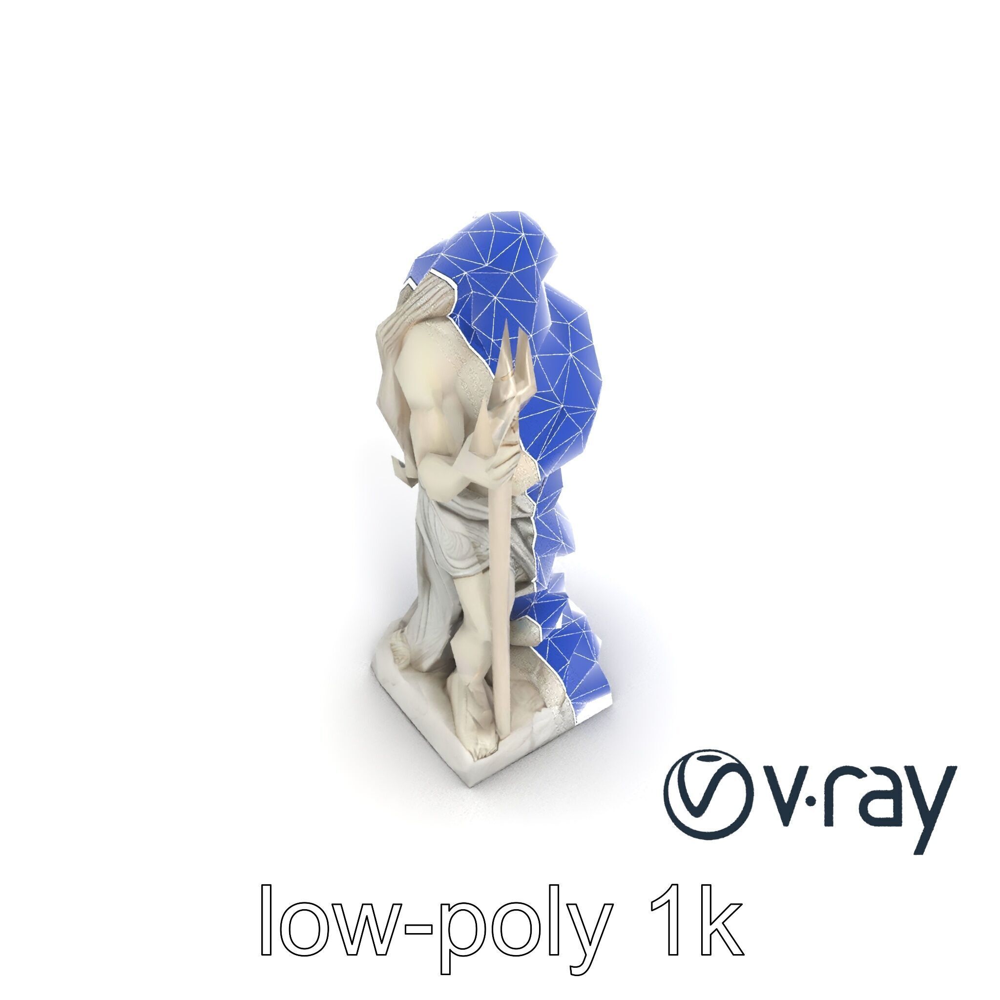Poseidon Mythological Statue model pack Low-poly 3D model_26