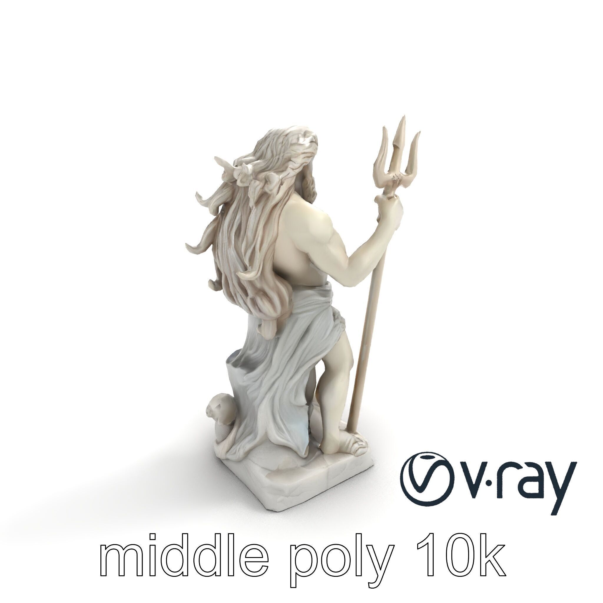 Poseidon Mythological Statue model pack Low-poly 3D model_7