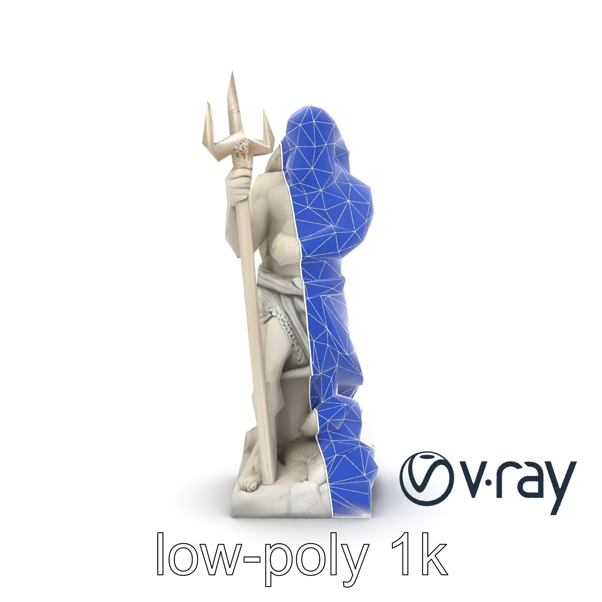 Poseidon Mythological Statue model pack Low-poly 3D model_25