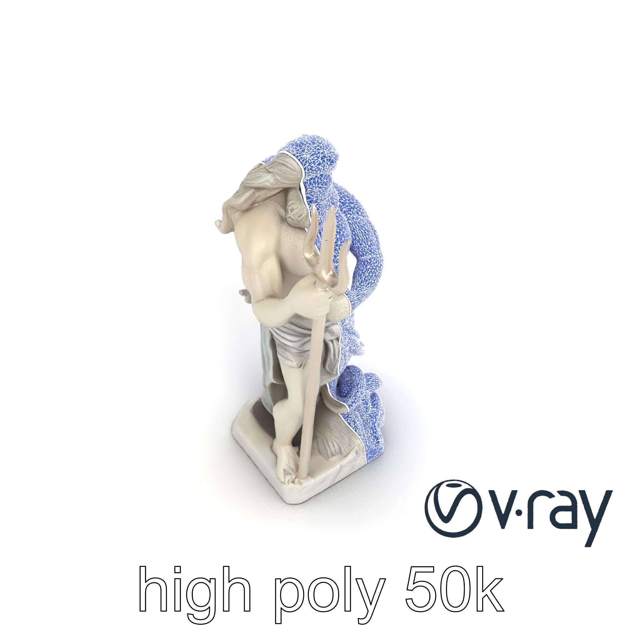 Poseidon Mythological Statue model pack Low-poly 3D model_19