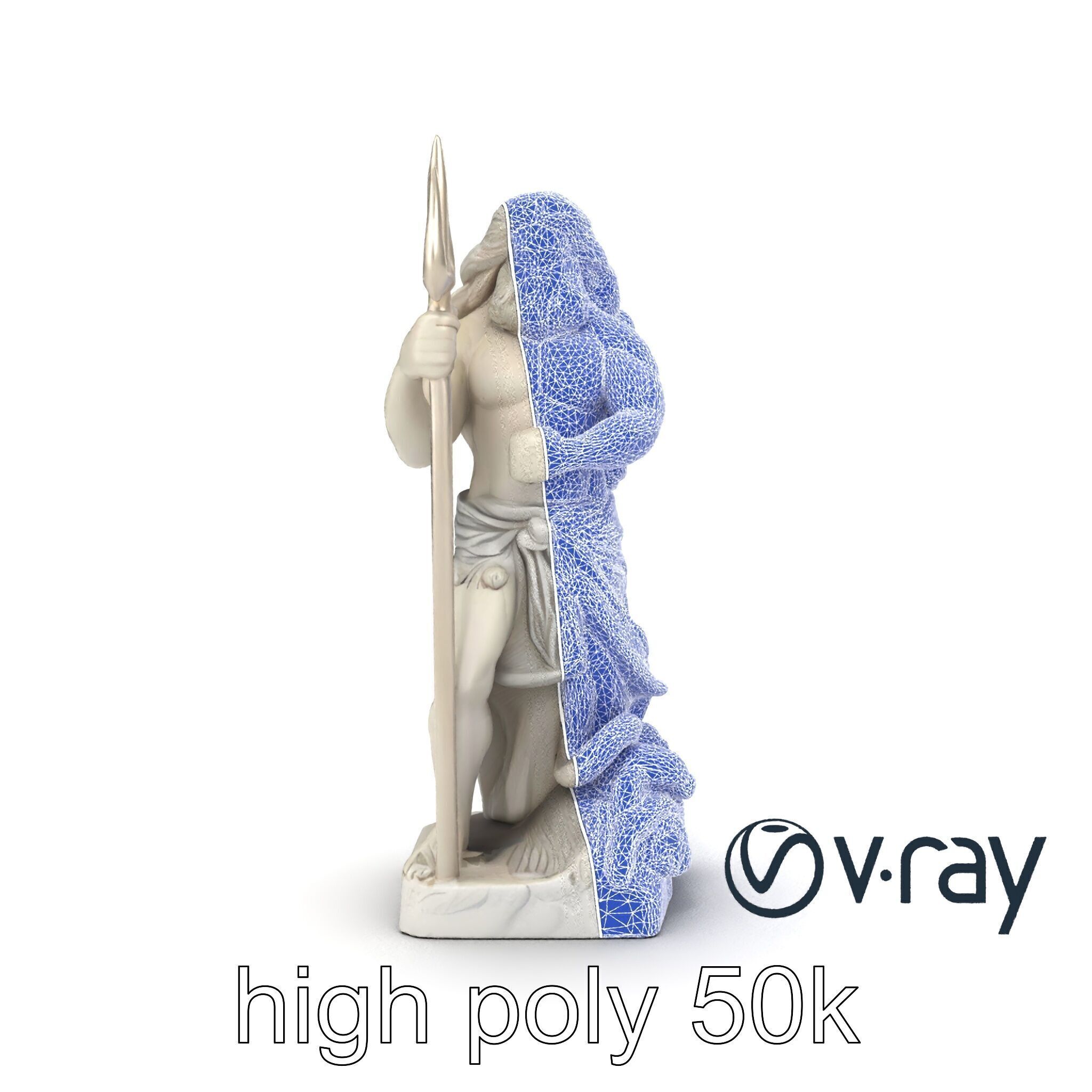 Poseidon Mythological Statue model pack Low-poly 3D model_28