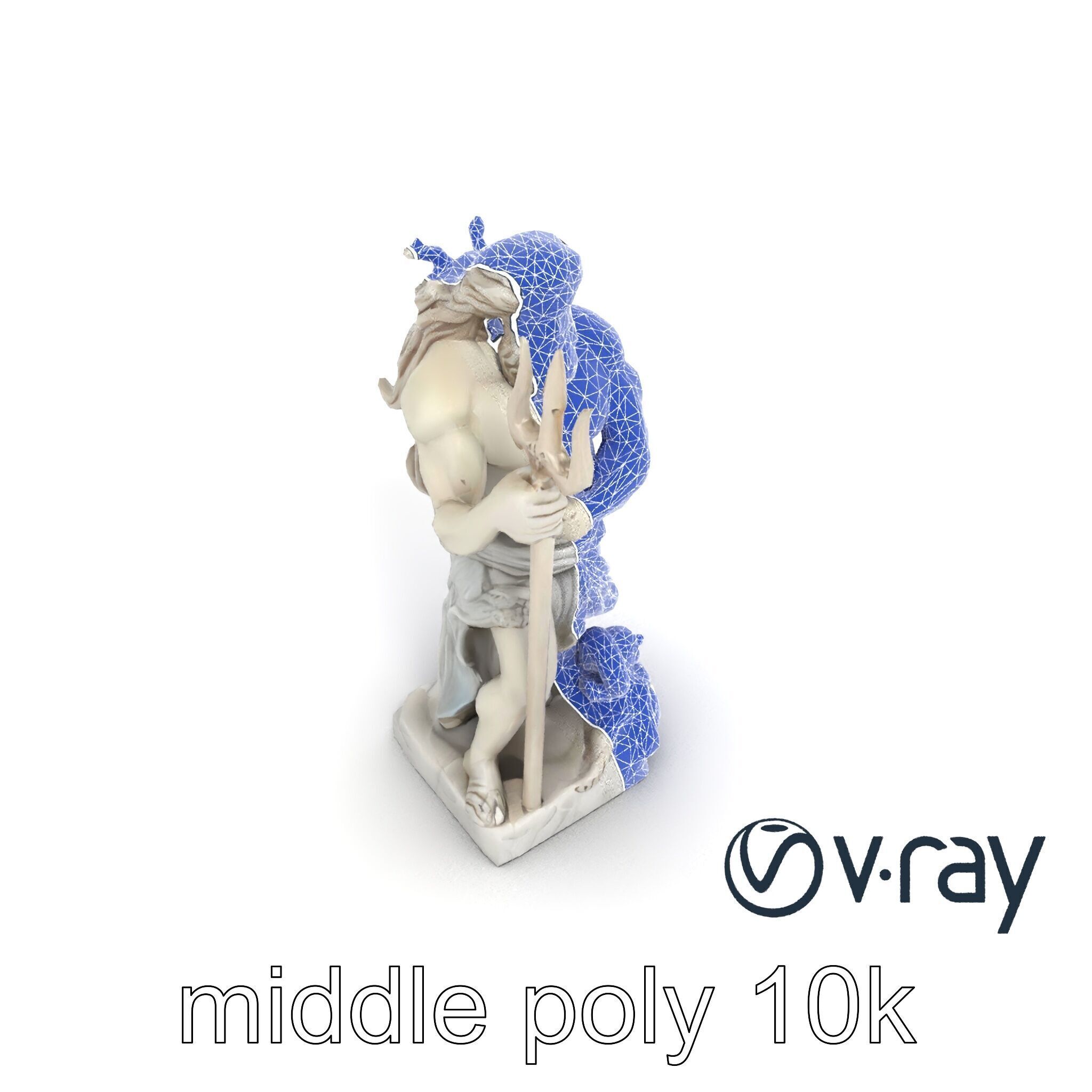 Poseidon Mythological Statue model pack Low-poly 3D model_15