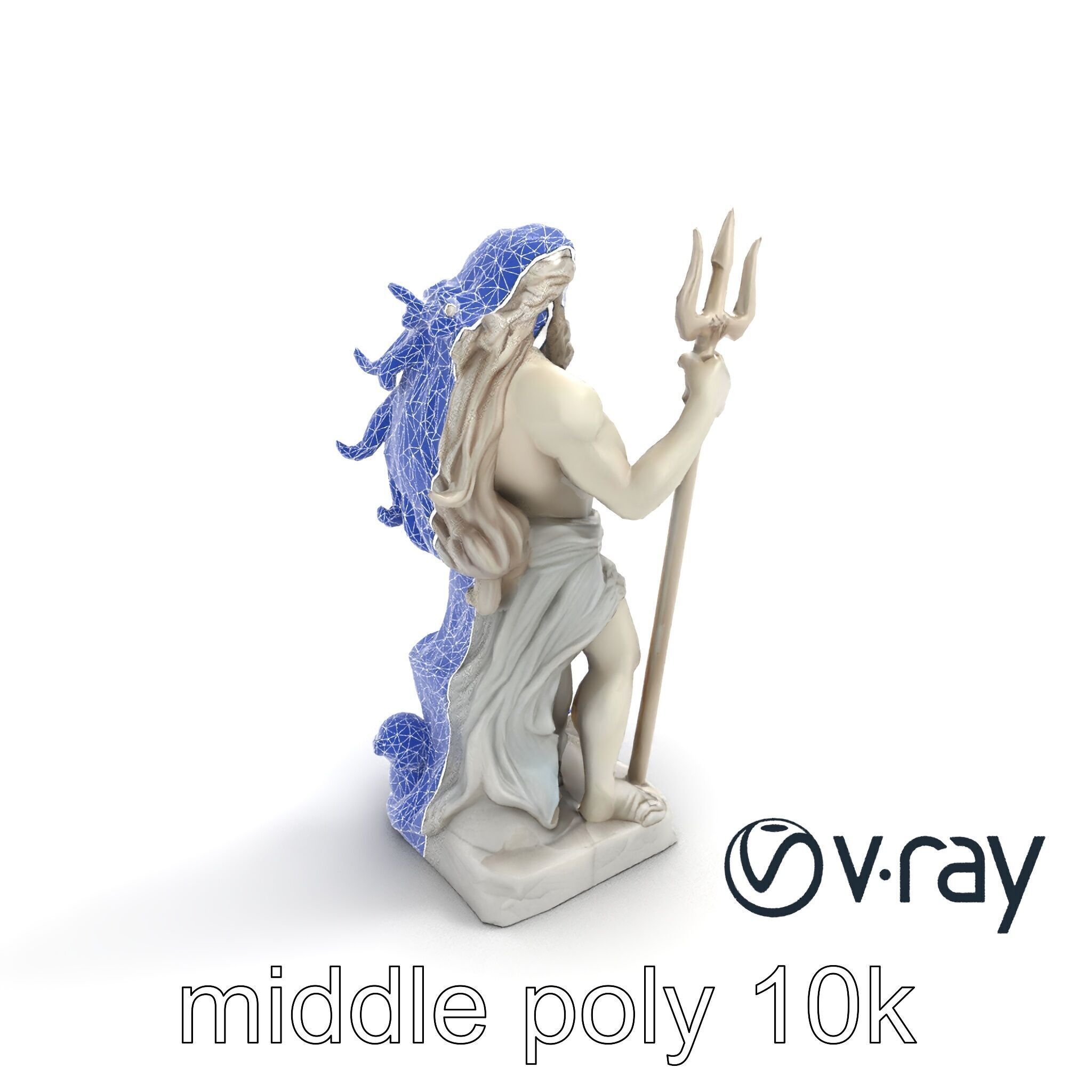 Poseidon Mythological Statue model pack Low-poly 3D model_10