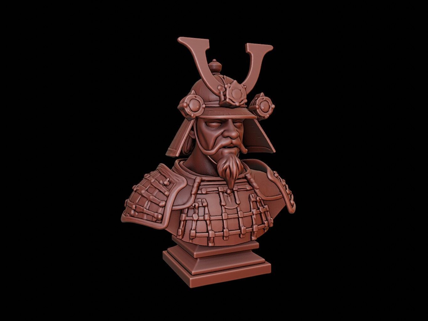 Samurai Ronin Bust 3D print model_1
