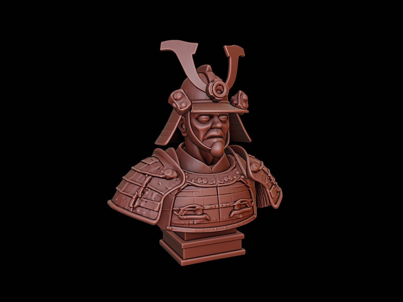 Samurai Ronin Bust 3D print model_1