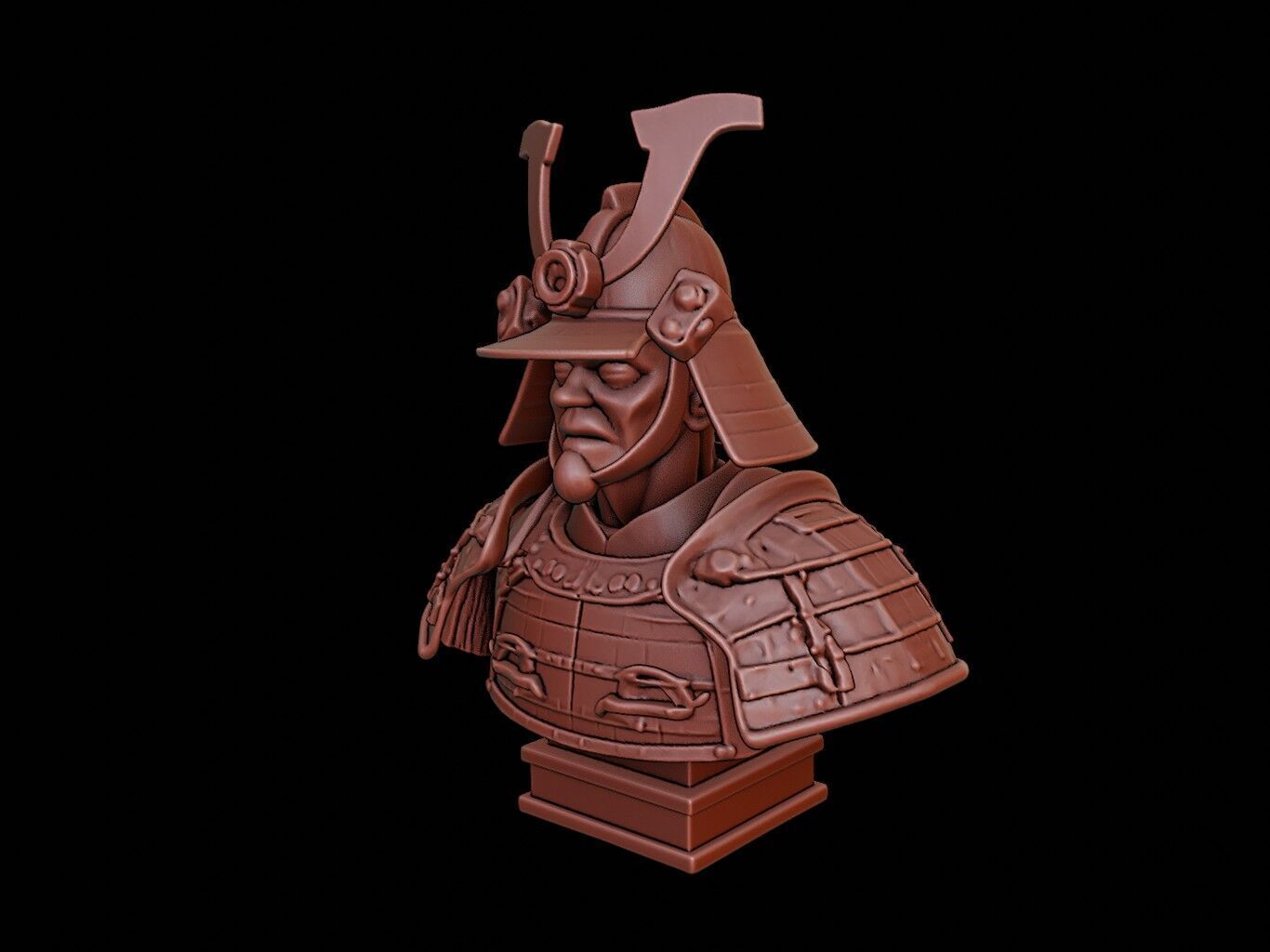 Samurai Ronin Bust 3D print model_2