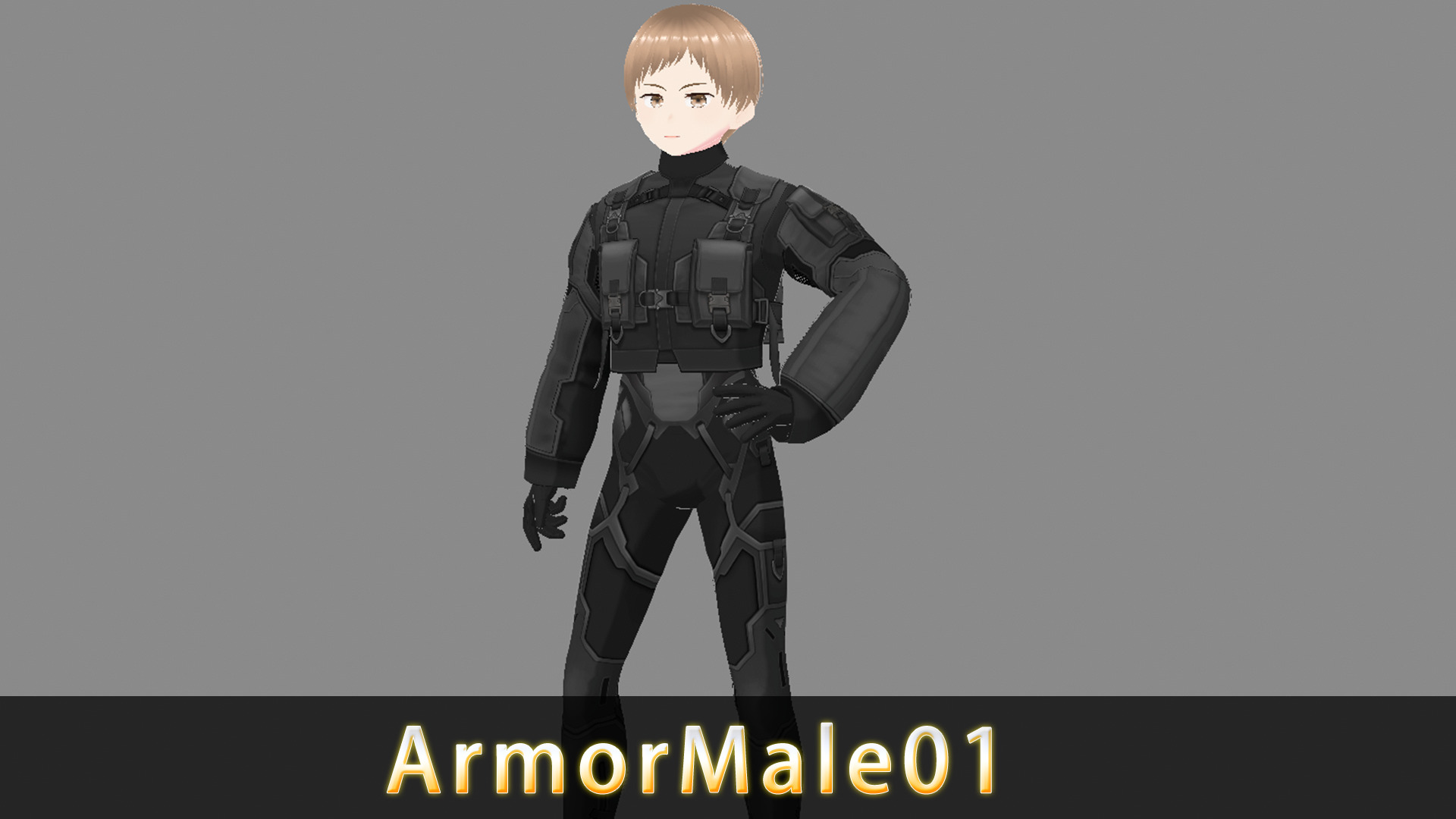 Anime Character - Armor Male 3D model_1