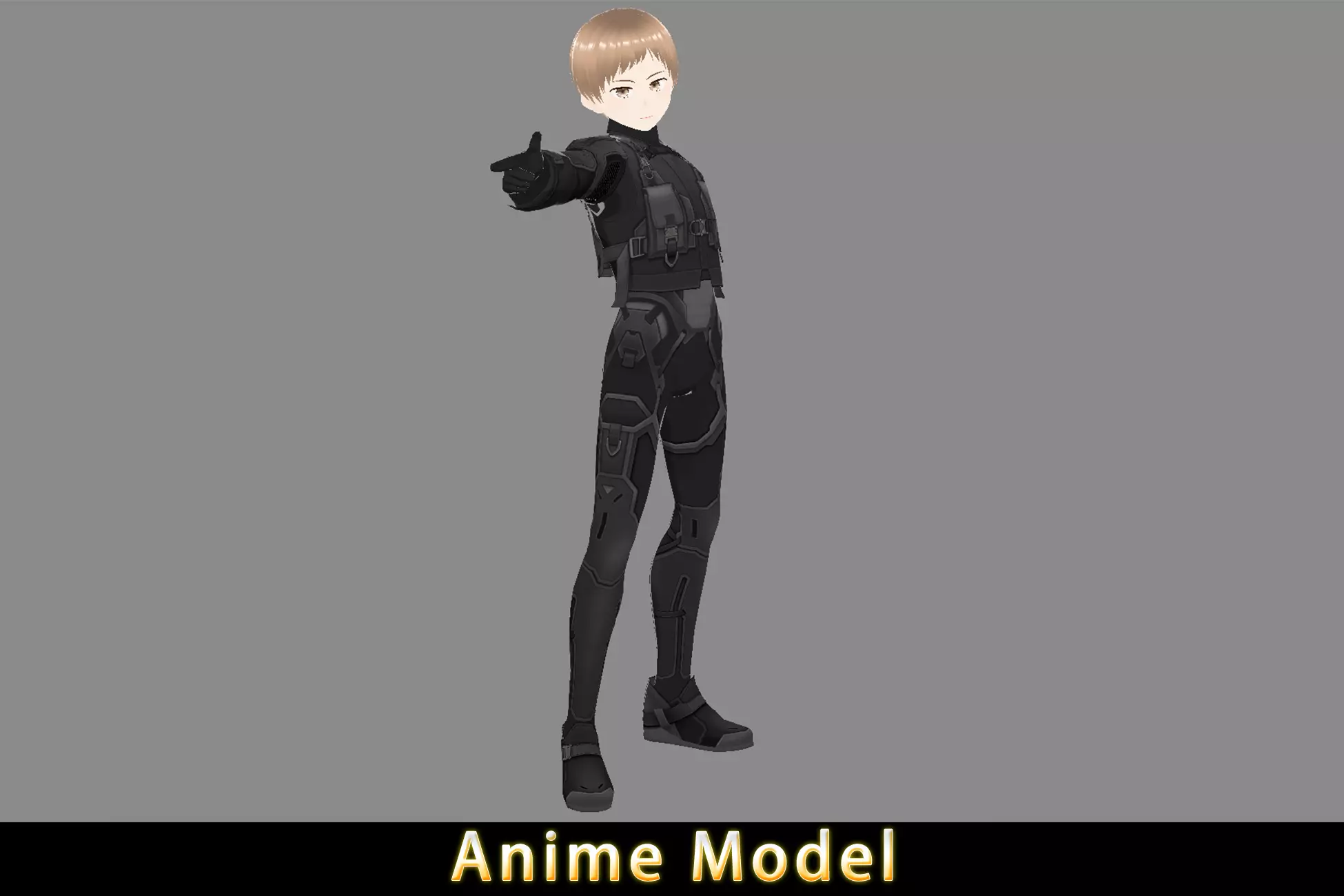Anime Character - Armor Male 3D model_0