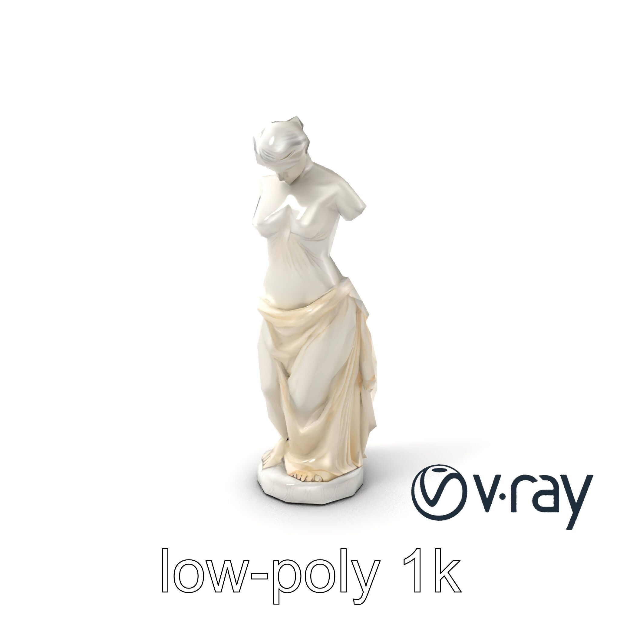 Venus de Milo Sculpture 3D model pack Low-poly 3D model_5