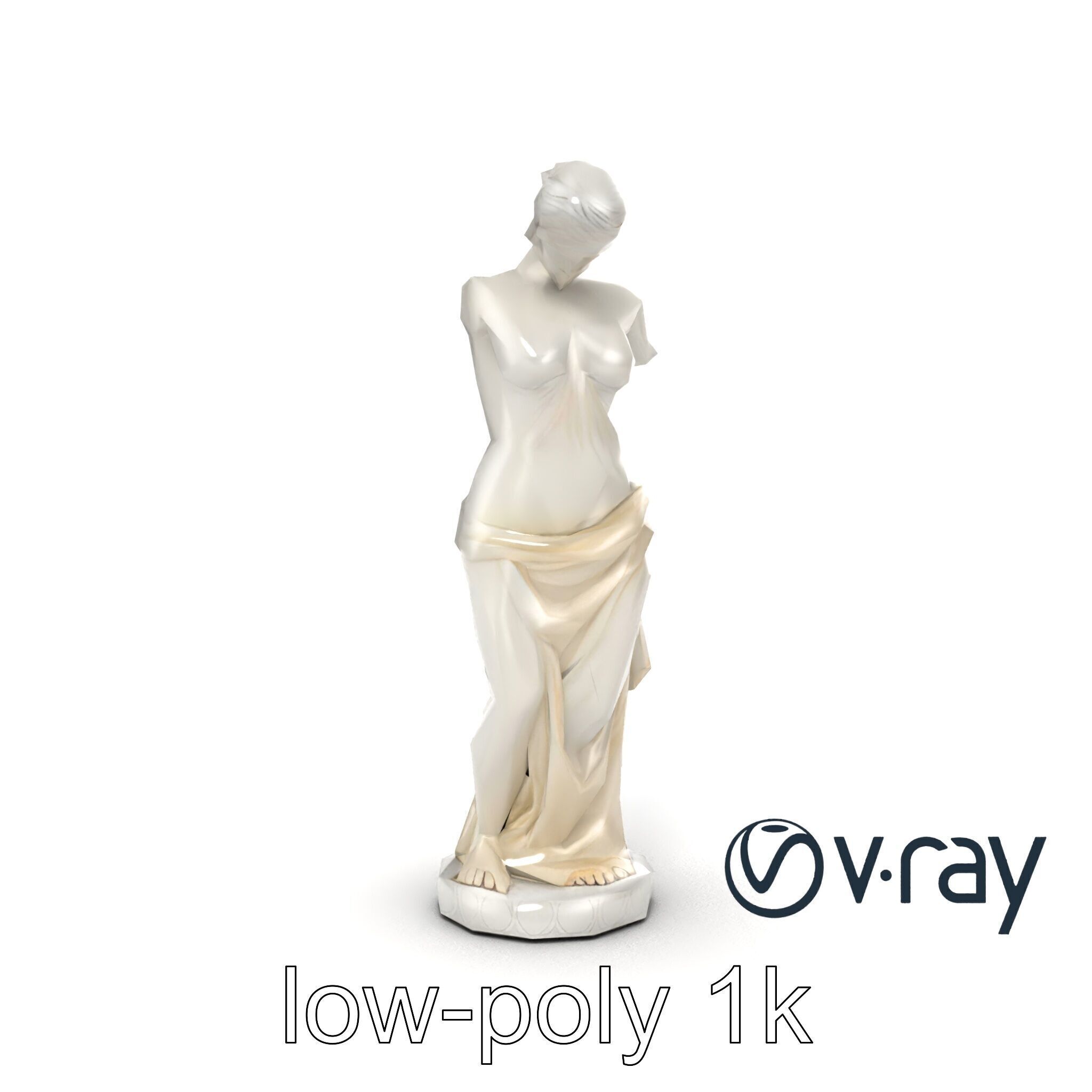 Venus de Milo Sculpture 3D model pack Low-poly 3D model_19