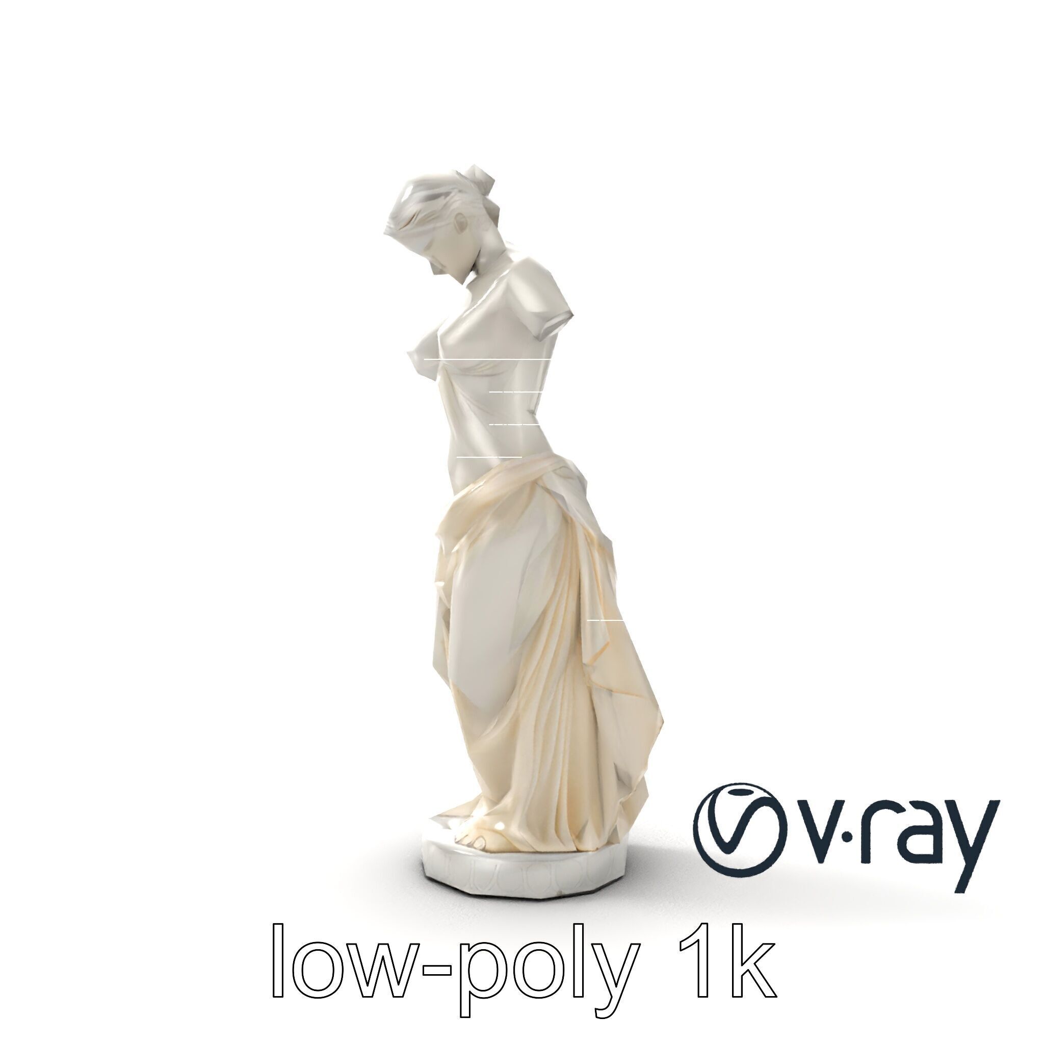 Venus de Milo Sculpture 3D model pack Low-poly 3D model_20