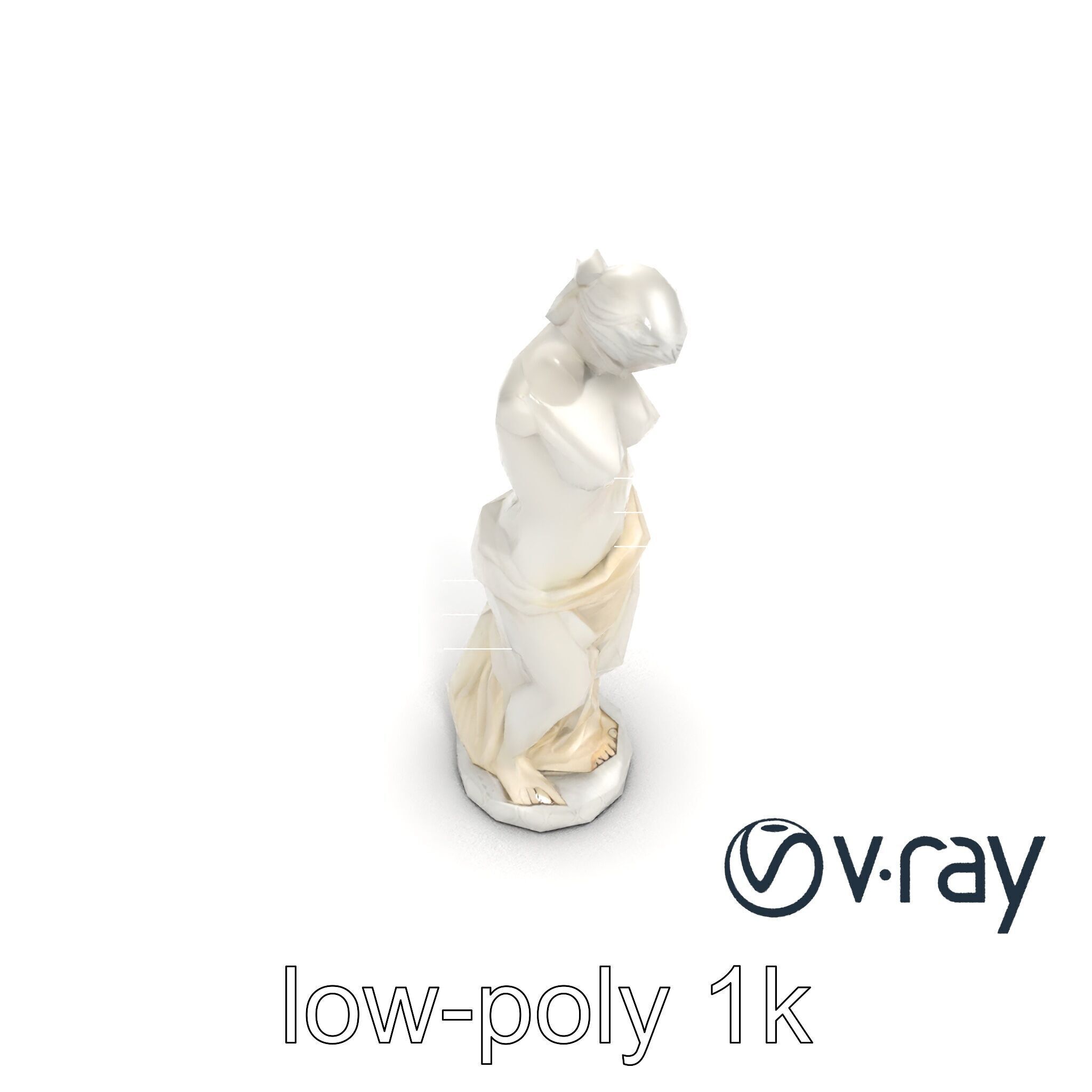 Venus de Milo Sculpture 3D model pack Low-poly 3D model_24