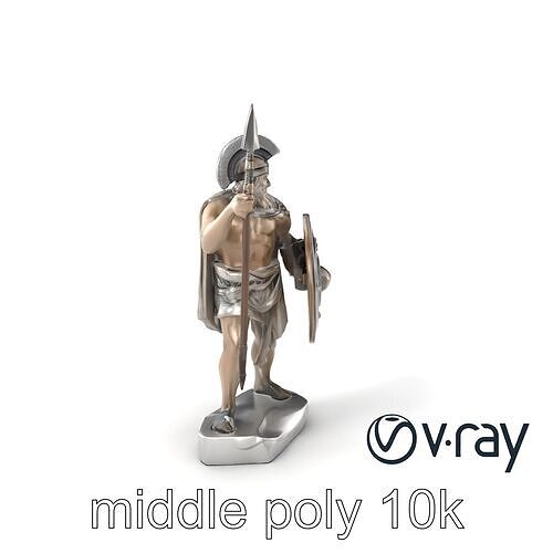 Heroic Achilles Warrior Sculpture model pack Low-poly 3D model
