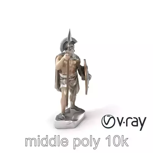Heroic Achilles Warrior Sculpture model pack Low-poly 3D model