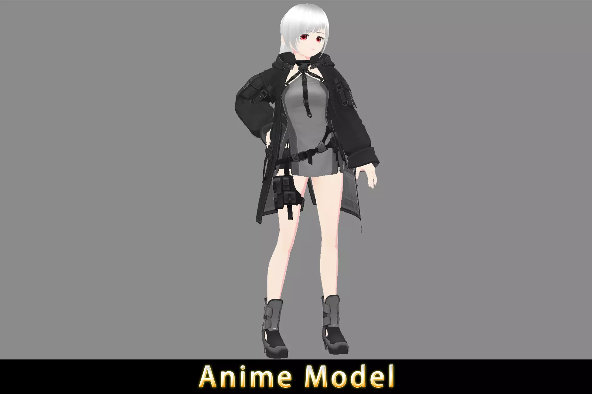 Anime Character - Agent Female 3D model_0