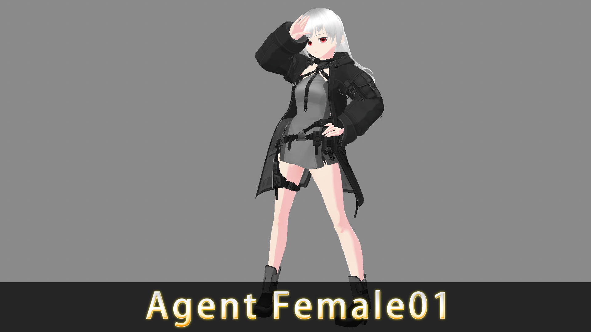 Anime Character - Agent Female 3D model_1