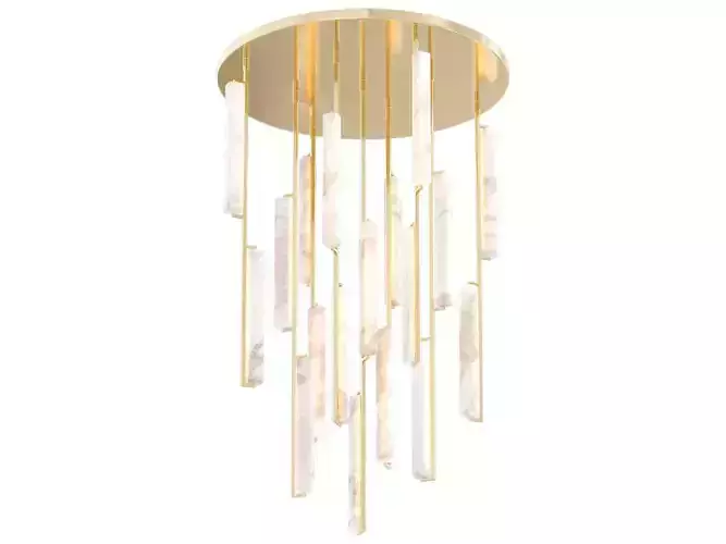 Audubon Alabaster Round Chandelier 3D model