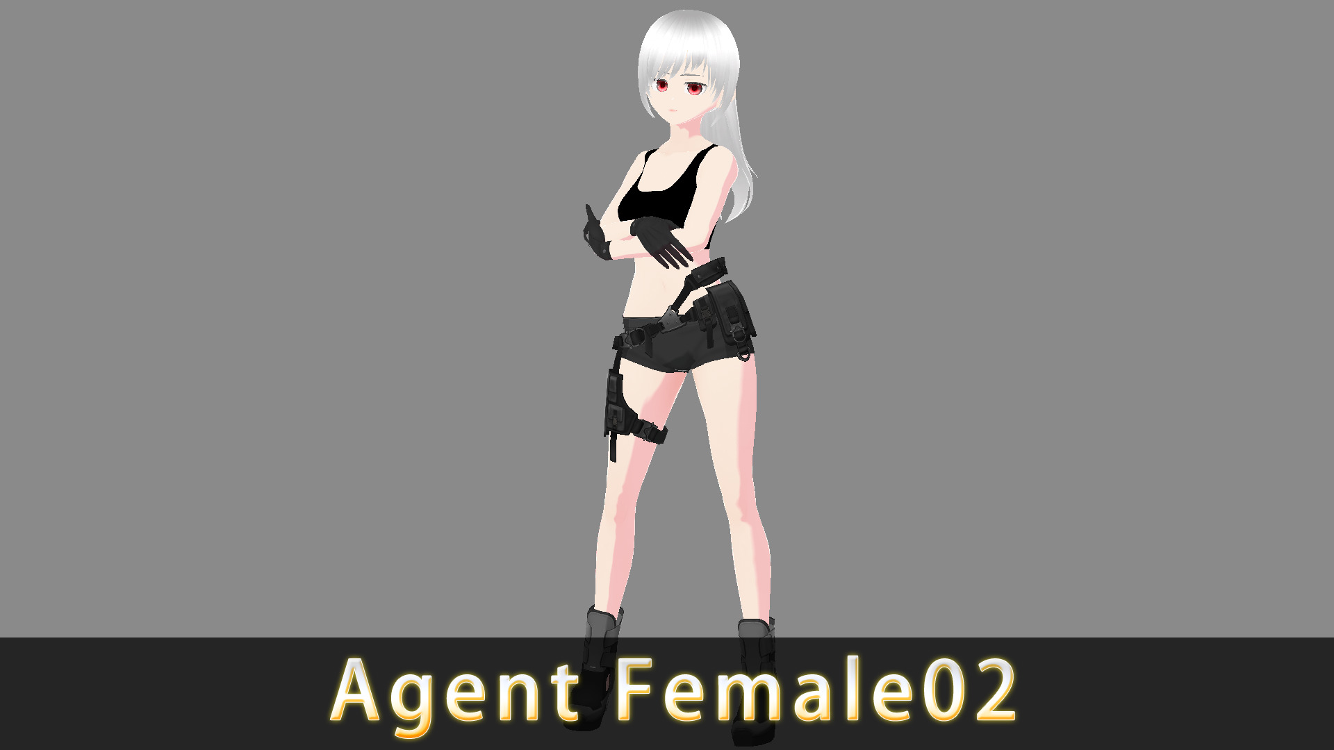 Anime Character - Agent Female 3D model_1