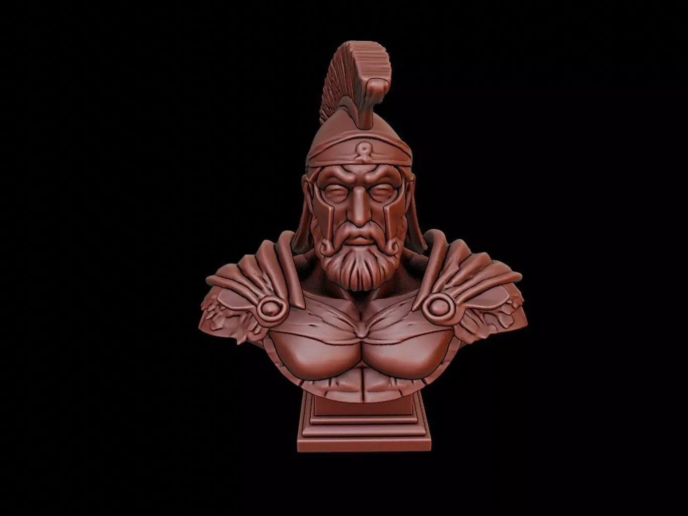 Spartan King Bust 3D print model_0