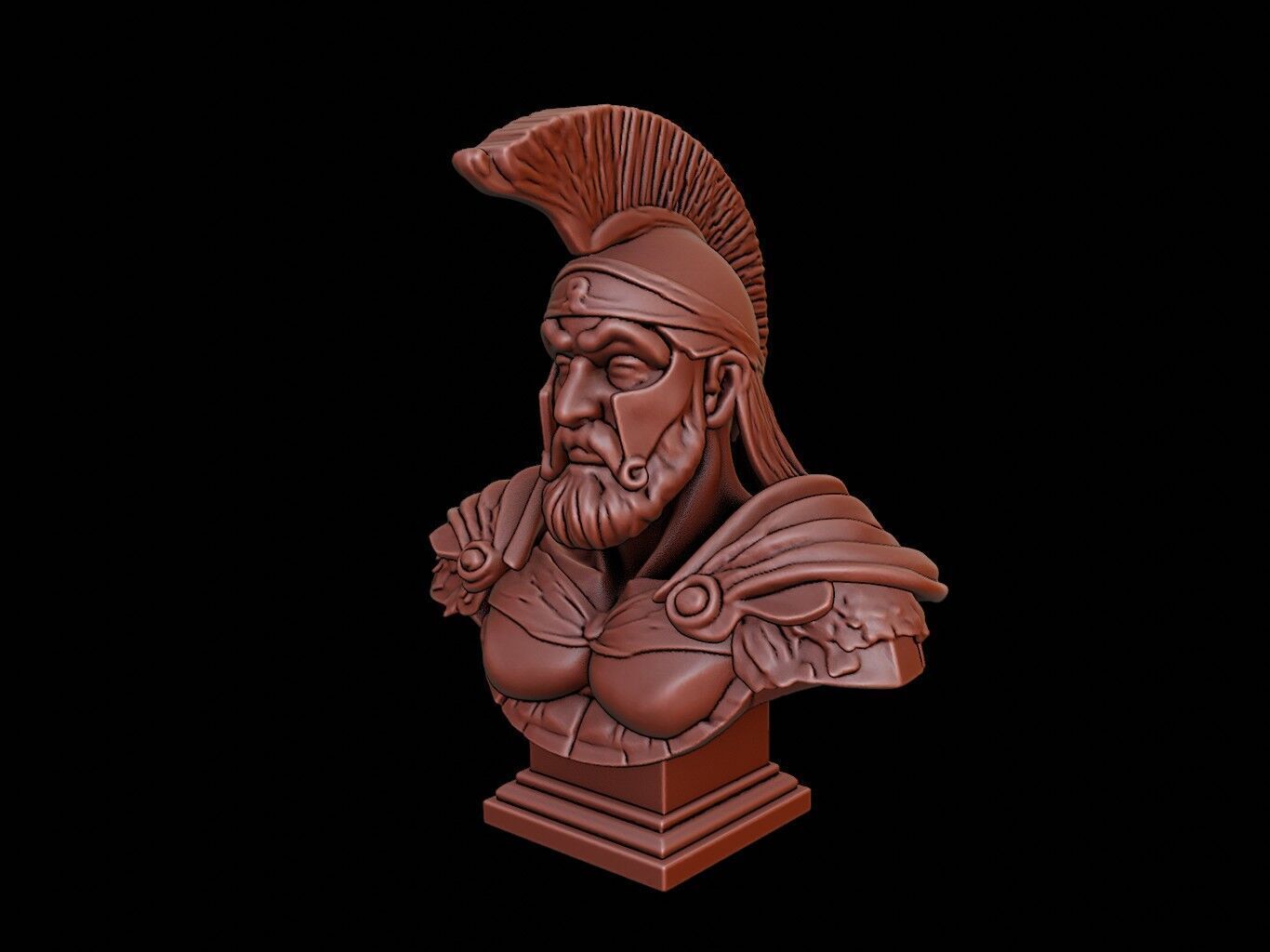 Spartan King Bust 3D print model_2