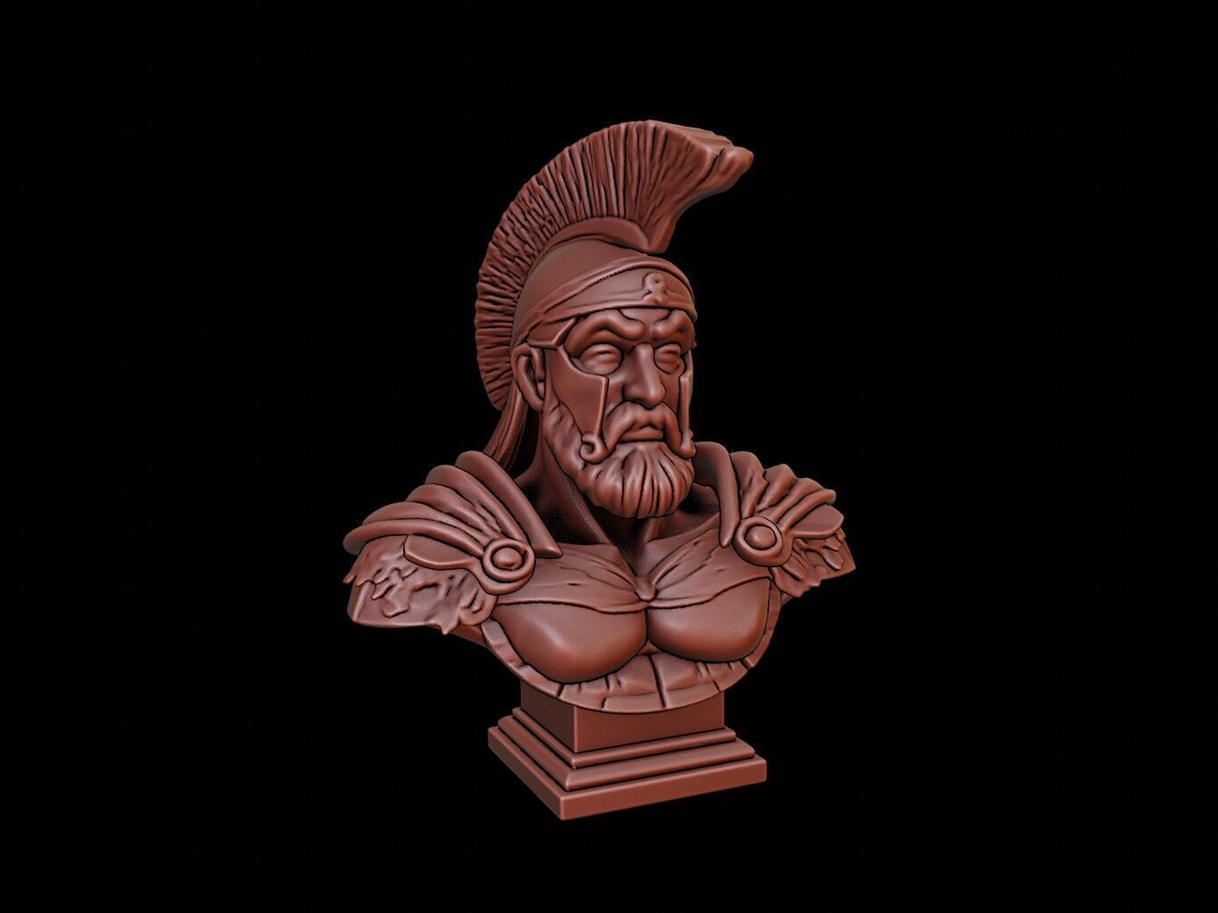 Spartan King Bust 3D print model_1