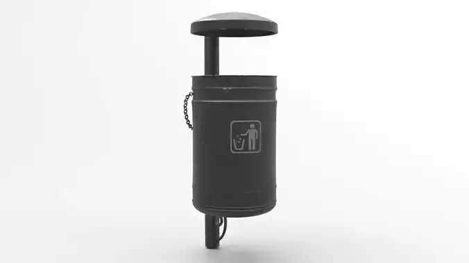 Metal Street Trash Bin 4K PBR Game Ready UV Unwrapped vol 01