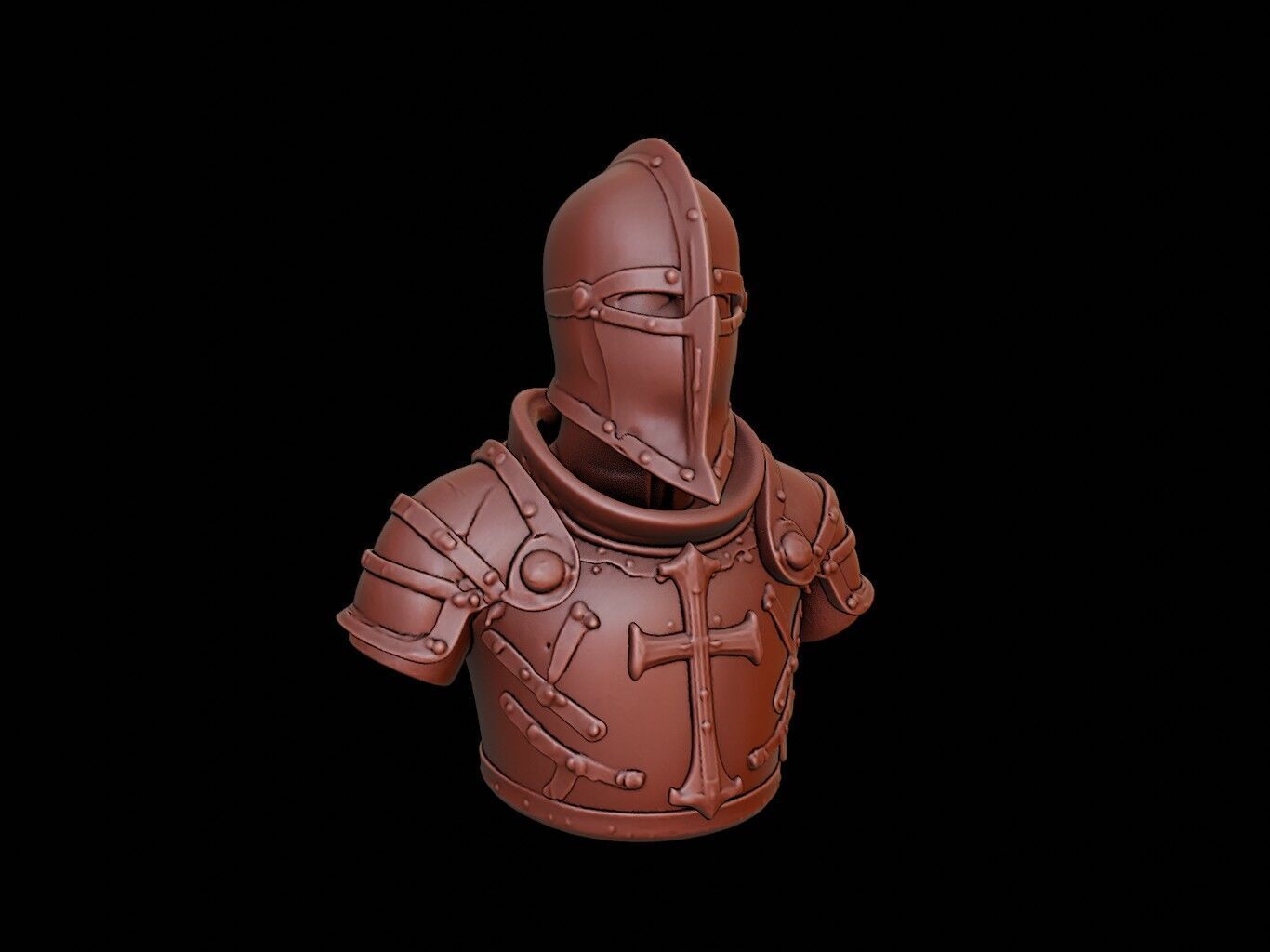 Templar Knight Bust 3D print model_1