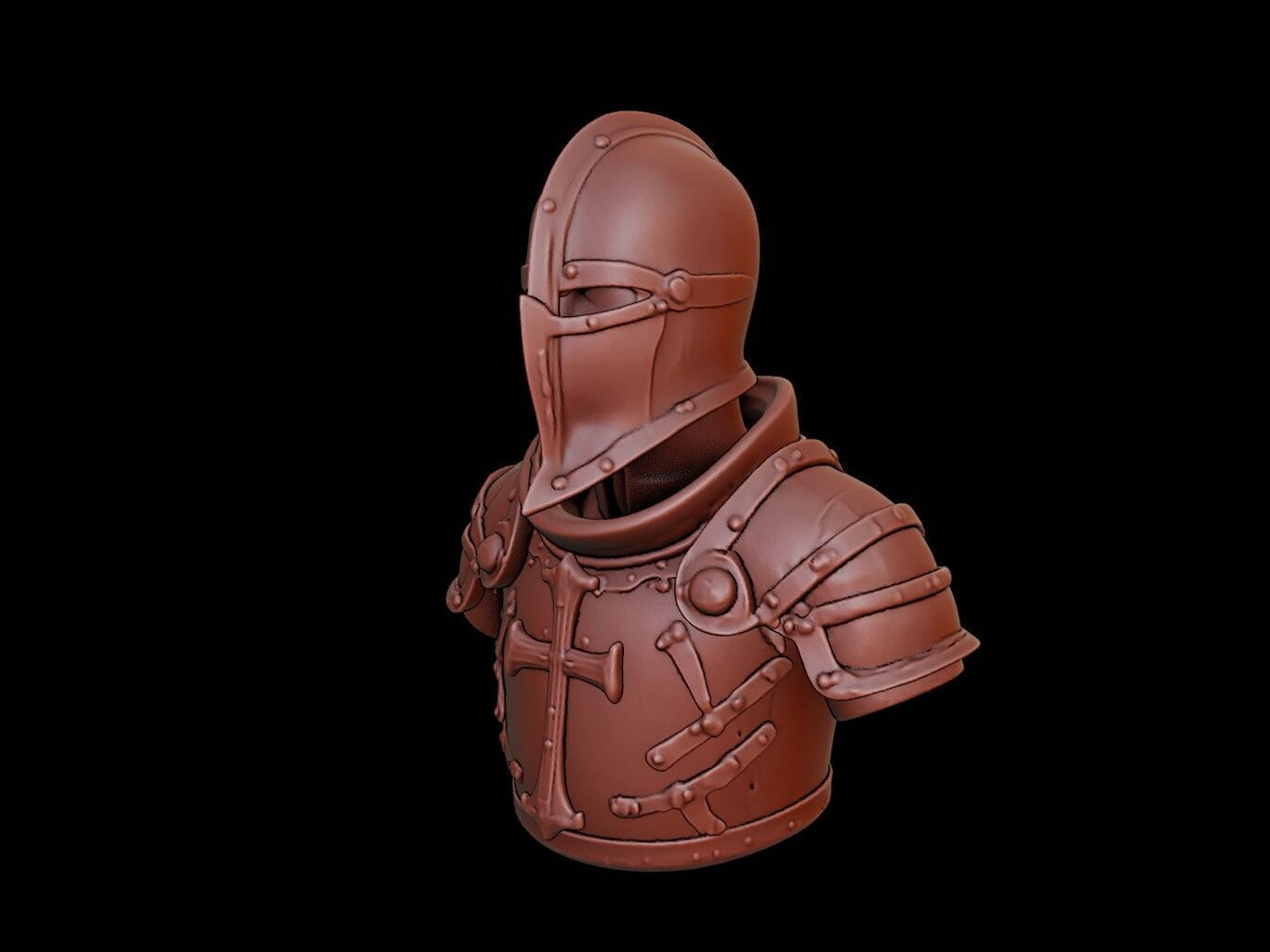 Templar Knight Bust 3D print model_2