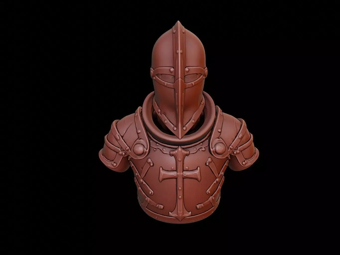 Templar Knight Bust 3D print model_0