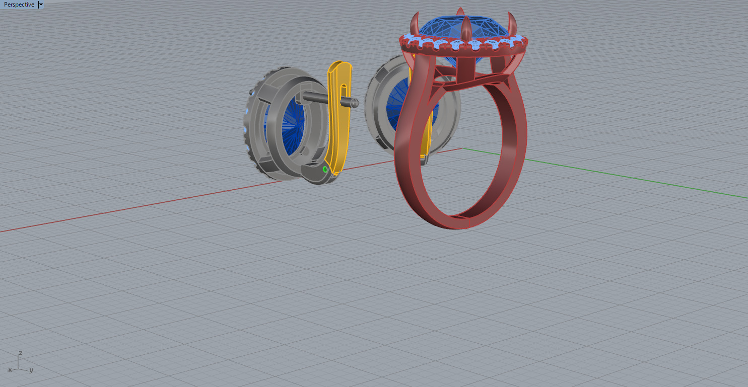 Ring and Earrings set 91258 3D print model_7