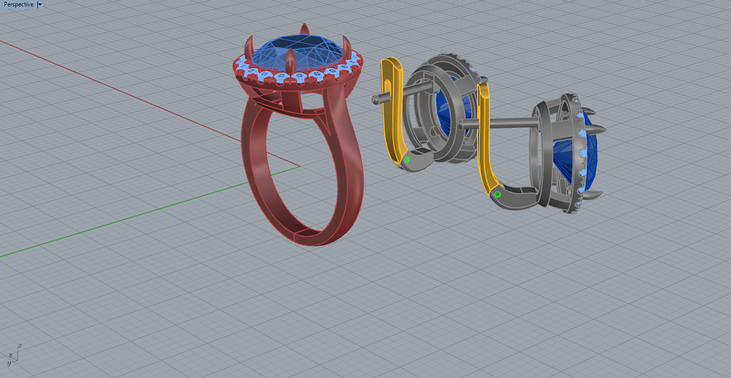 Ring and Earrings set 91258 3D print model_6