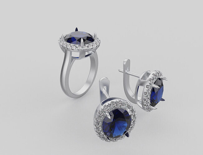 Ring and Earrings set 91258 3D print model