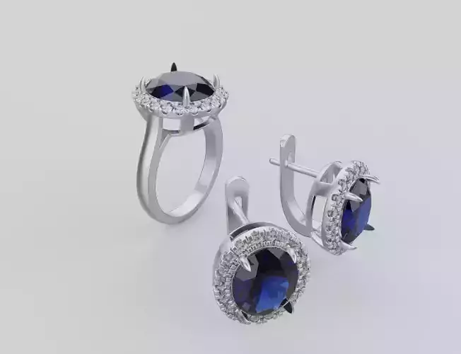 Ring and Earrings set 91258