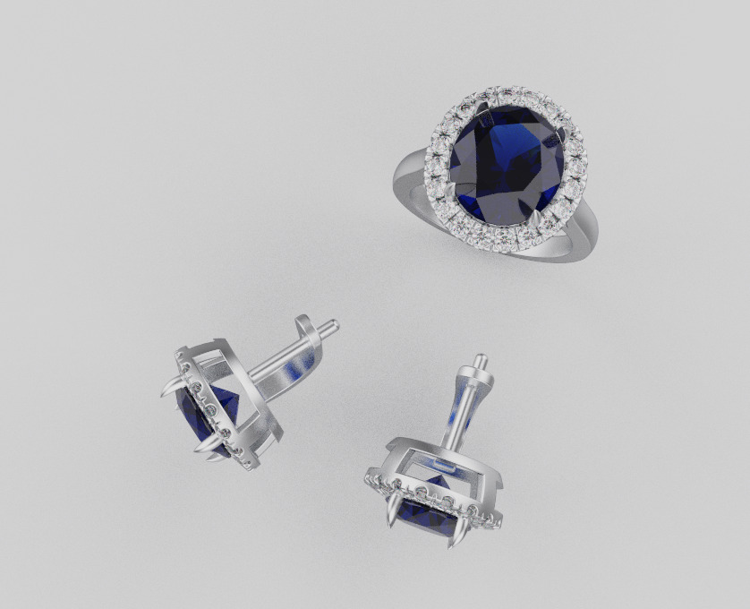 Ring and Earrings set 91258 3D print model_3