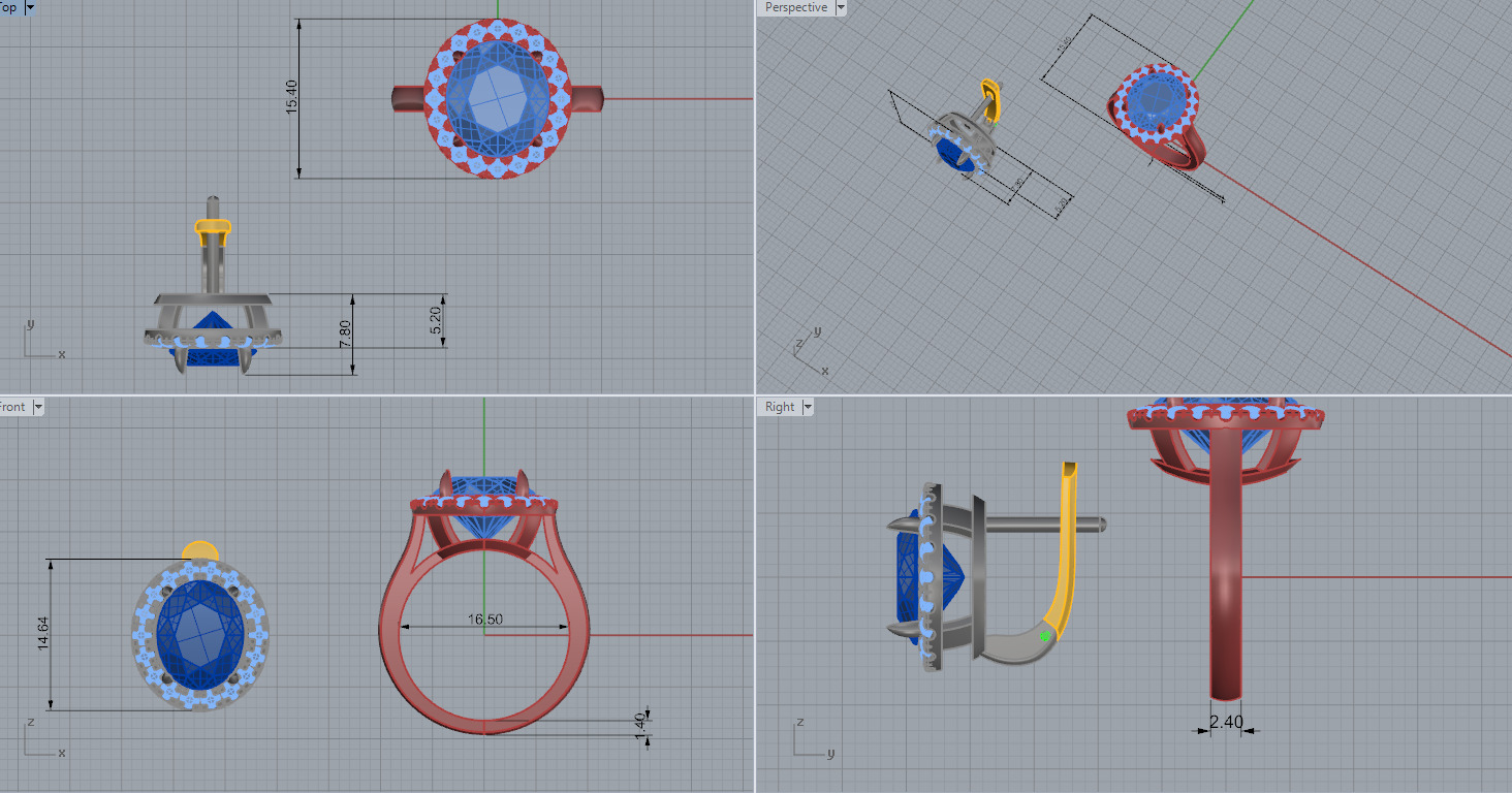 Ring and Earrings set 91258 3D print model_8