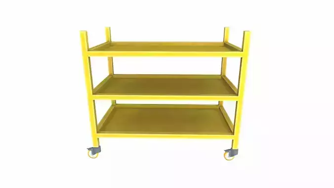 Industrial Trolley Low-poly 3D model