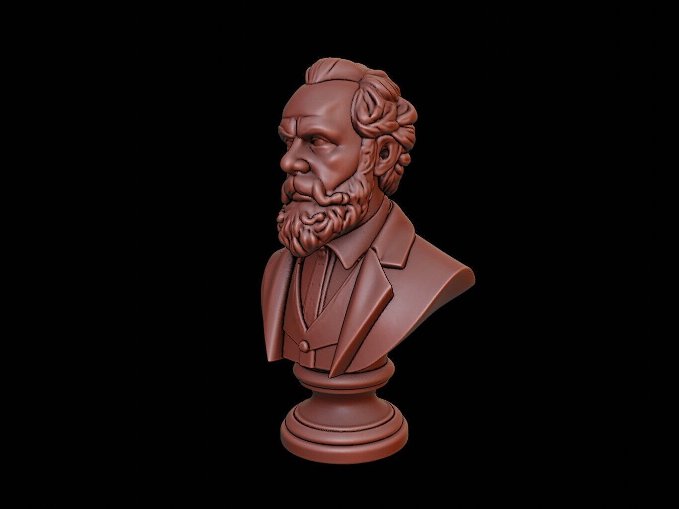 Victorian Noble Bust 3D print model_2