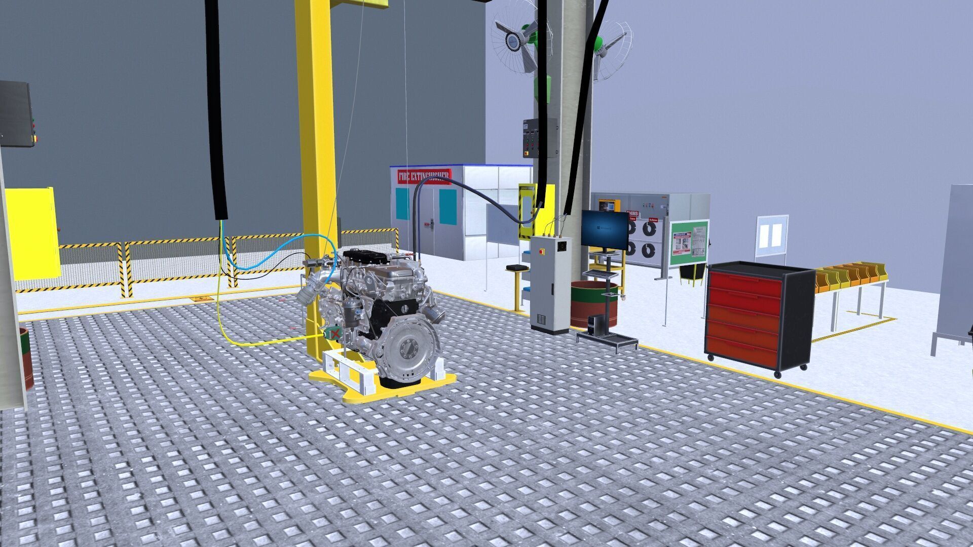 Industrial Warehouse Low-poly 3D model_3