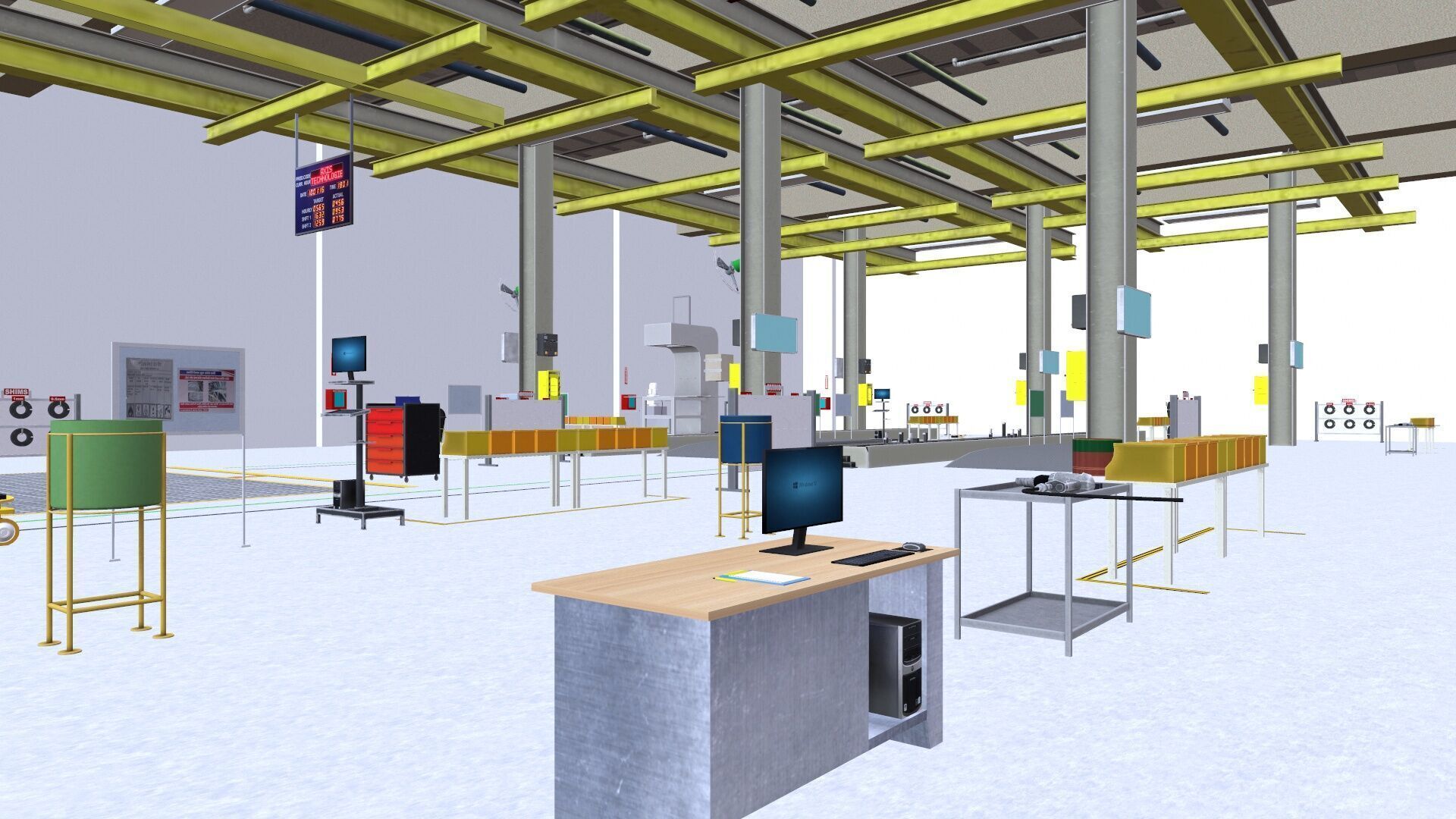 Industrial Warehouse Low-poly 3D model_8