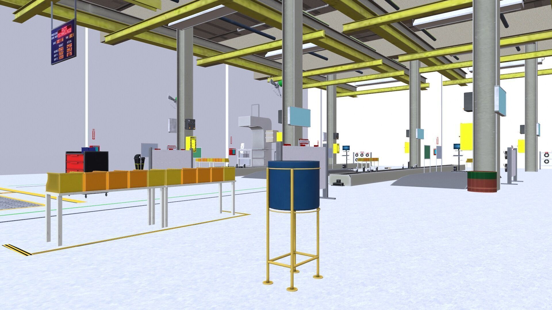 Industrial Warehouse Low-poly 3D model_9