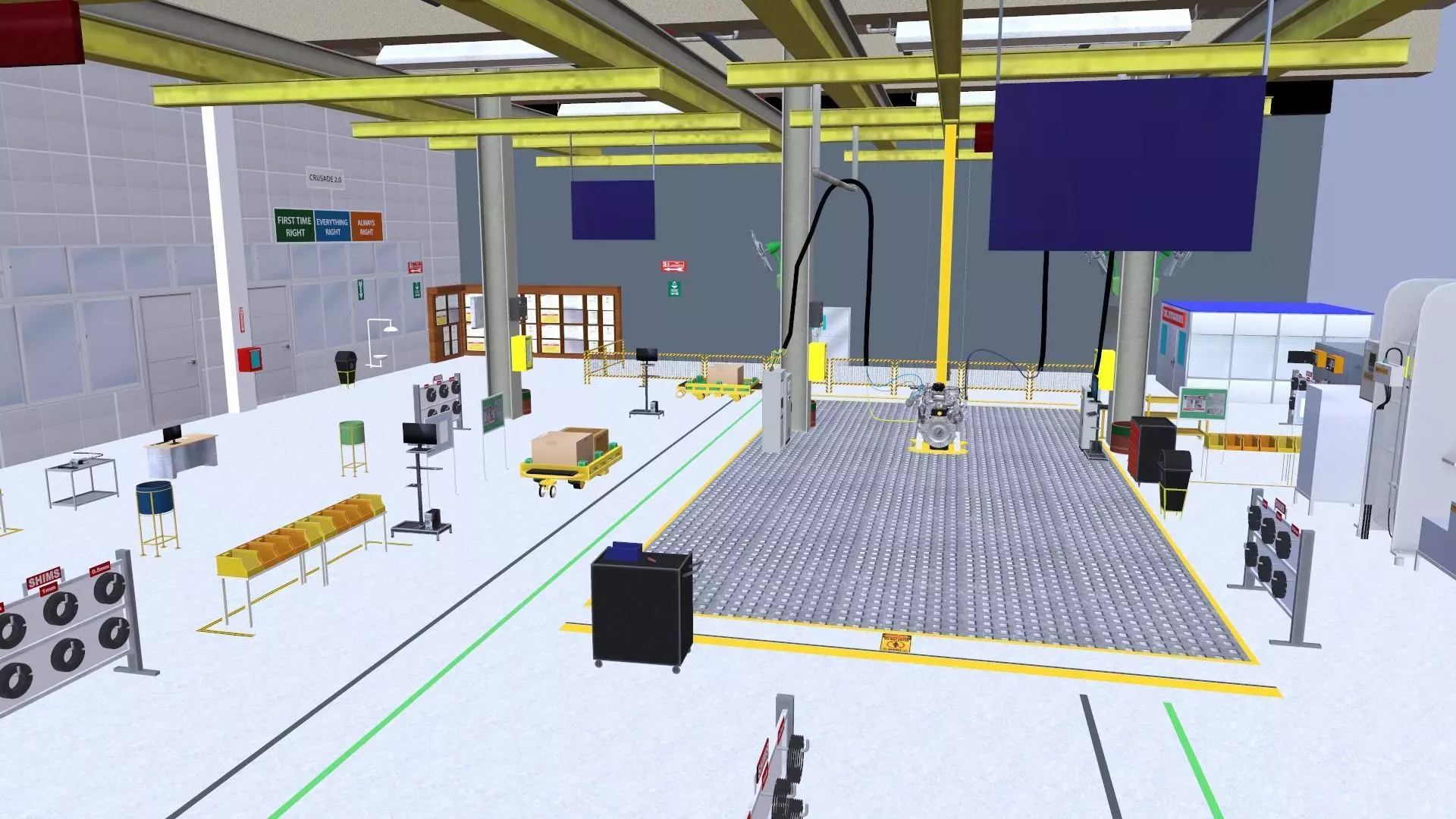 Industrial Warehouse Low-poly 3D model_0