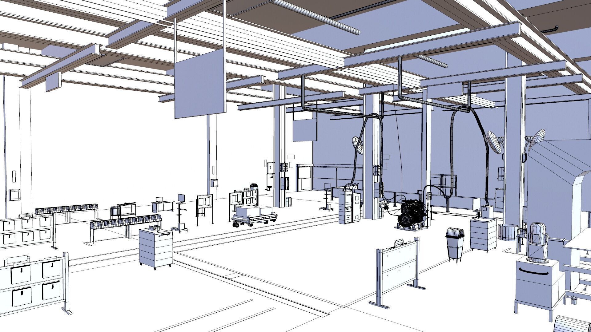 Industrial Warehouse Low-poly 3D model_17