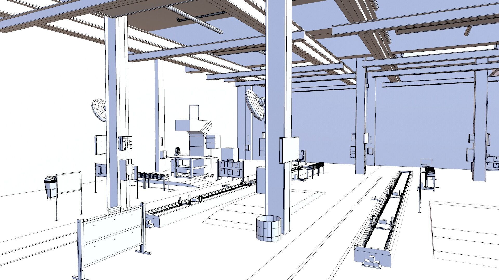 Industrial Warehouse Low-poly 3D model_20